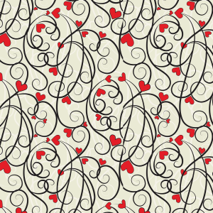 Floral Wallpaper with hearts