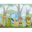 Fotomural Infantil Personajes del Bosque con Ropa Divertida