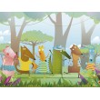 Children's Photomural Forest Friends on a Playful Day