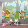 Children's Photomural Forest Friends on a Playful Day