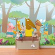 Fotomural Infantil Bosque Encantado con Amigos Bailarines
