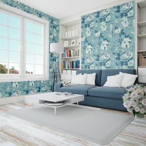 Floral Wallpaper Blue...