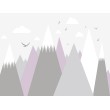 Fotomural Infantil Cumbres Grises y Lila en Escena Abstracta