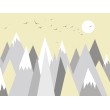 Fotomural Infantil Montañas Geométricas Con Fondo Amarillo