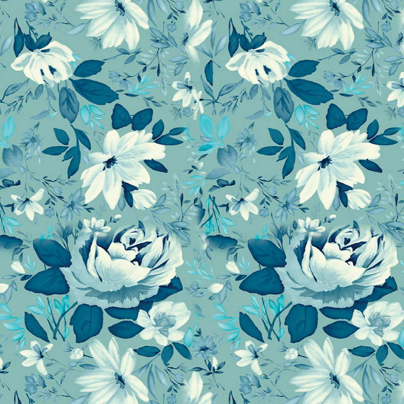 Floral Wallpaper Blue Background