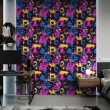 Papier peint geek graffiti emojis couleur fuchsia