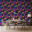 Geek Tapete Graffiti Emojis Design Farbe Fuchsia