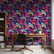 Geek Tapete geometrisches Schaltkreis Design Farbe Fuchsia