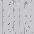 Papier peint floral fond gris