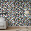 Papier peint geek graffiti moderne couleur blanche