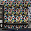 Geek Tapete expressives Graffiti Design Farbe Gelb