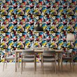 Papier peint geek graffiti expressif couleur jaune