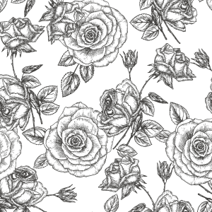 Floral Wallpaper black and...