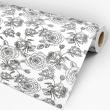 Papel Pintado Floral blanco y negro