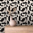 Geometric wallpaper abstract design Eclipse black
