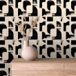 Geometric wallpaper abstract design Solar black