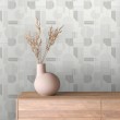 Geometric wallpaper abstract design Lunar grey