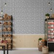 Geometric wallpaper interlaced design Weave grey