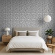 Geometric wallpaper interlaced design Weave grey