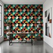 Geometric wallpaper triangle design Prism multicolor