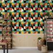 Geometrische Tapete abstraktes Design Chroma mehrfarbig