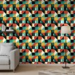Papel pintado geométrico diseño abstracto Croma multicolor