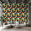 Geometrische Tapete abstraktes Design Chroma mehrfarbig