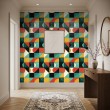 Geometric wallpaper abstract design Chroma multicolor