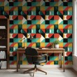 Geometric wallpaper abstract design Chroma multicolor