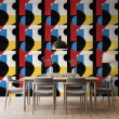 Carta da parati geometrica design astratto Spectrum multicolore