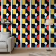 Papier peint géométrique motif abstrait Solaris multicolore