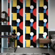 Papier peint géométrique motif abstrait Solaris multicolore