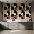 Papel pintado geométrico diseño abstracto Solaris multicolor