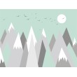 Kinder Fototapete Geometrische Berge mit Grünem Hintergrund