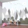 Children's Photomural Geometric Mountains with Light Background