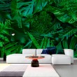 Fresque Murale Feuilles Exotiques sur Fond Naturel