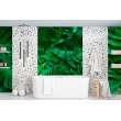 Fresque Murale Feuilles Tropicales en Vert Intense