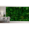 Fresque Murale Feuilles Naturelles avec Détail de Jardin