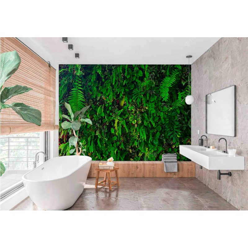 Fotomural Hojas Tropicales con Plantas Colgantes