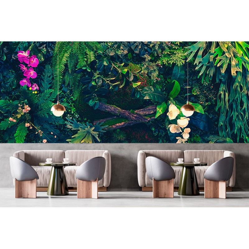 Urban Jungle Leaves Photomural In Natural Harmony