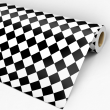 Carta da parati geometrica in bianco e nero Rhombus black and white