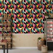 Geometric wallpaper abstract design Vector multicolor