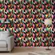 Papier peint géométrique motif abstrait Vecteur multicolore