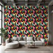 Papier peint géométrique motif abstrait Vecteur multicolore