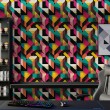 Carta da parati geometrica design astratto Vettore multicolore
