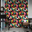 Carta da parati geometrica design astratto Vettore multicolore