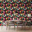 Geometric wallpaper abstract design Vector multicolor