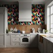 Geometric wallpaper abstract design Vector multicolor