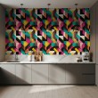 Geometric wallpaper abstract design Vector multicolor