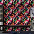 Geometrische Tapete abstraktes Design Rhythmus mehrfarbig